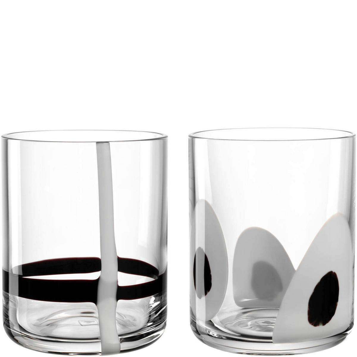 Set čaša Banda 2/1  2 dela   - providno/bela, Osnovno, staklo (300ml) - Leonardo