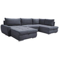 ECKSOFA in Velours Grau  - Chromfarben/Grau, Design, Kunststoff/Textil (174/322/173cm) - Livetastic