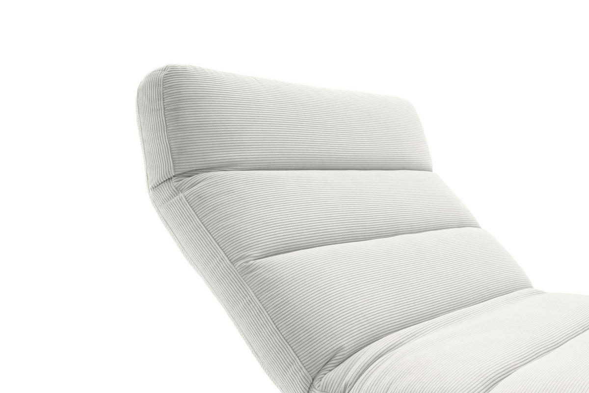 RELAXLIEGE in Feincord Weiß  - Schwarz/Weiß, Design, Textil/Metall (120/54-113/158-198cm) - Pure Home Lifestyle