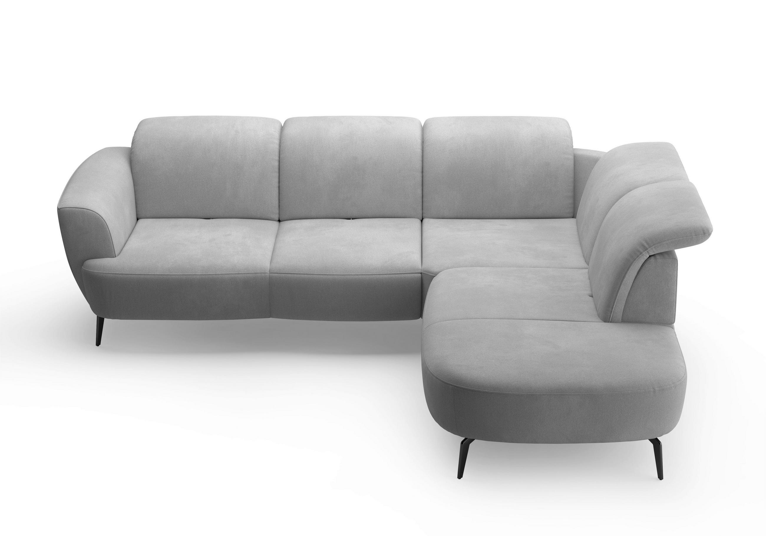 ECKSOFA in Flachgewebe Grau  300/267 cm  - Schwarz/Grau, KONVENTIONELL, Textil/Metall (300/267cm) - Sit & More