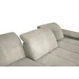 ECKSOFA in Flachgewebe Ecru  313/242 cm  - Ecru/Schwarz, Design, Textil/Metall (313/242cm) - Xora