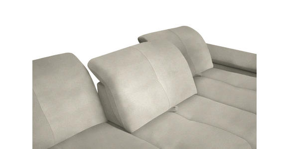 ECKSOFA in Flachgewebe Ecru 313/242 cm - Ecru/Schwarz, Design, Textil/Metall (313/242cm) - Xora