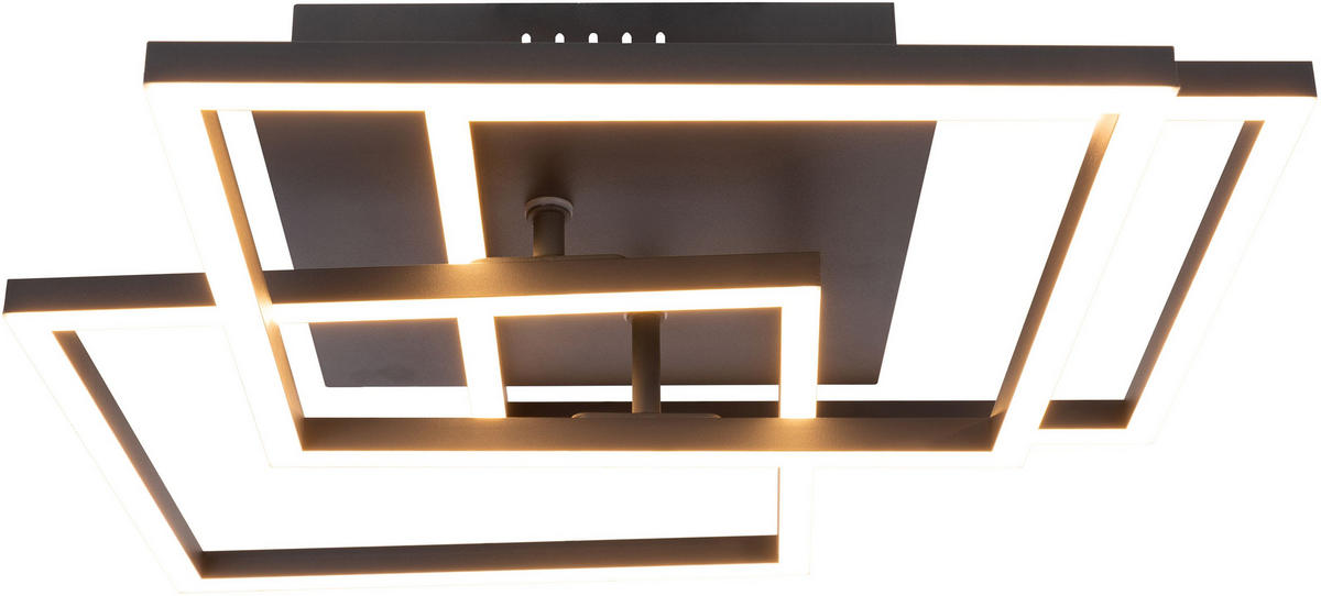 STROPNÍ LED SVÍTIDLO, 41,3/38,5/9,3 cm - antracitová, Trend, kov (41,3/38,5/9,3cm) - Novel