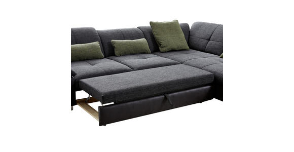 ECKSOFA in Chenille, Mikrofaser Schwarz, Dunkelgrau  - Chromfarben/Dunkelgrau, Design, Textil (313/242cm) - Xora