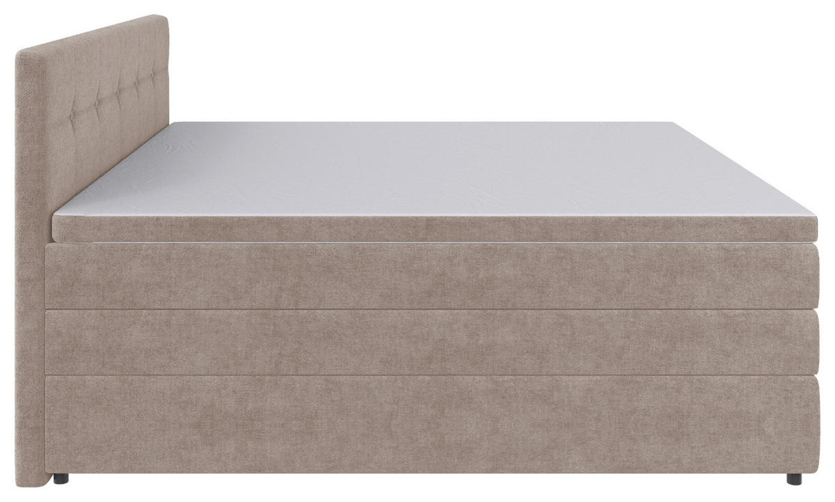 BOXSPRINGBETT 180/200 cm  in Beige  - Beige/Schwarz, KONVENTIONELL, Kunststoff/Textil (180/200cm) - Carryhome