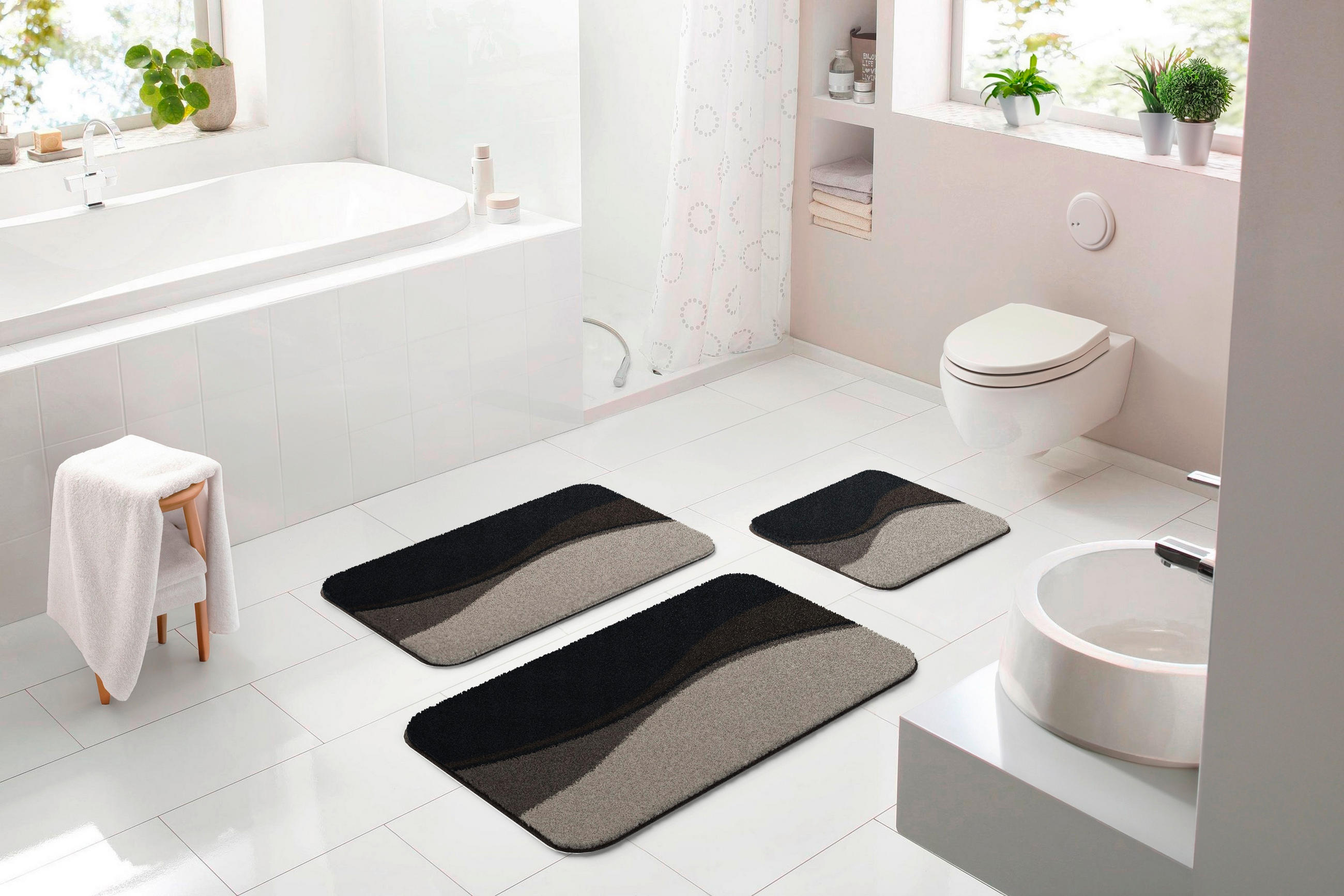KOUPELNOVÁ PŘEDLOŽKA, 60/90 cm - hnědá, Basics, textil/plast (60/90cm) - Grund