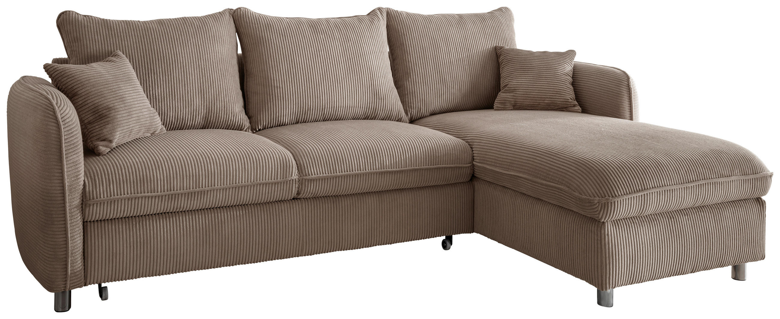 Thumbnail - Livetastic Eckschlafsofa, Graubraun, Textil, 4-Sitzer, Füllung: Schaumstoff, 254x160 cm, Rücken echt, Armteil links, rec...