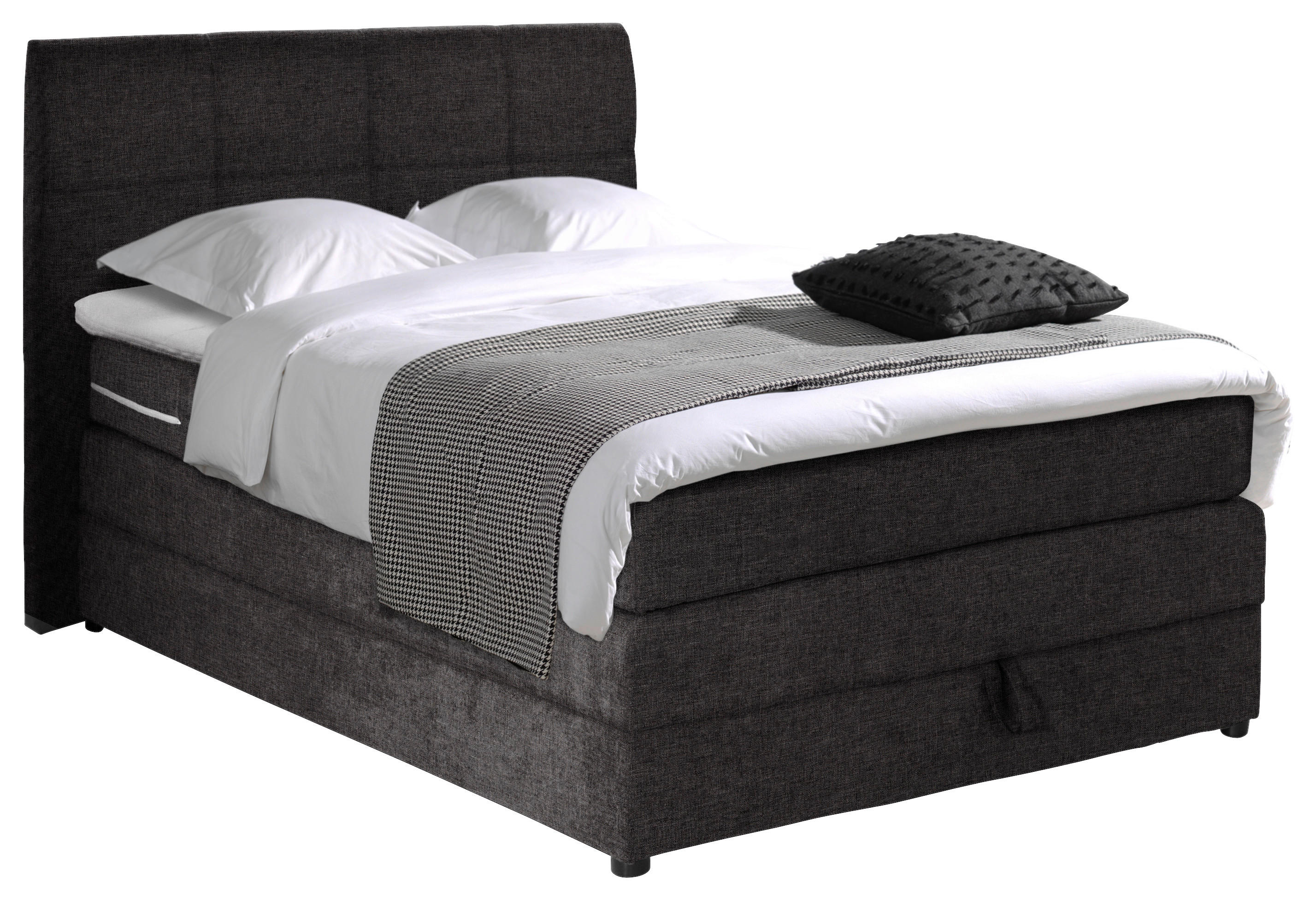 BOXSPRING-ÁGY 120/200 cm  Antracit  - Antracit/Fekete, Modern, Műanyag/Fa (120/200cm) - MID.YOU