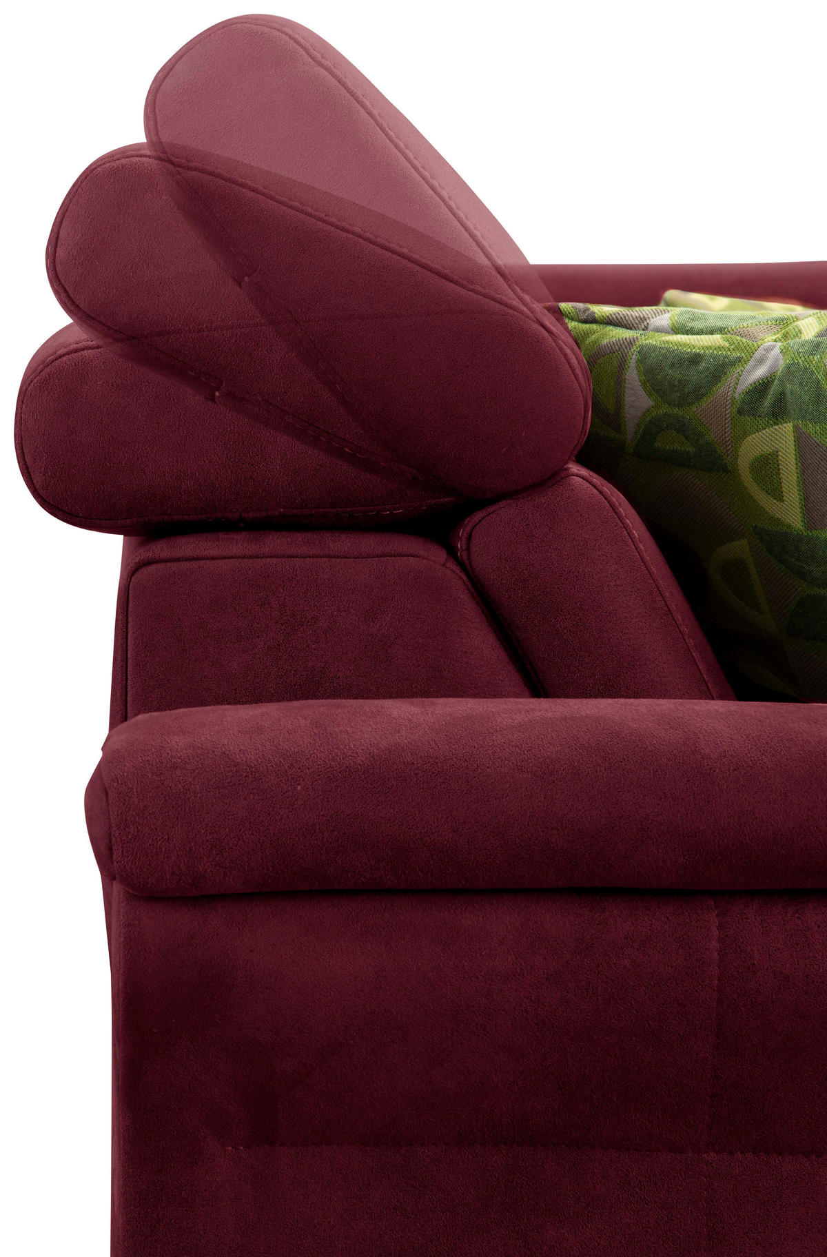 ECKSOFA in Mikrofaser Bordeaux  - Eichefarben/Bordeaux, Konventionell, Holz/Textil (245/194cm) - Sit & More