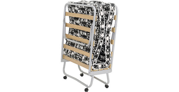 KLAPPBETT Metall - Schwarz/Alufarben, Basics, Textil/Metall (80/190cm) - Carryhome
