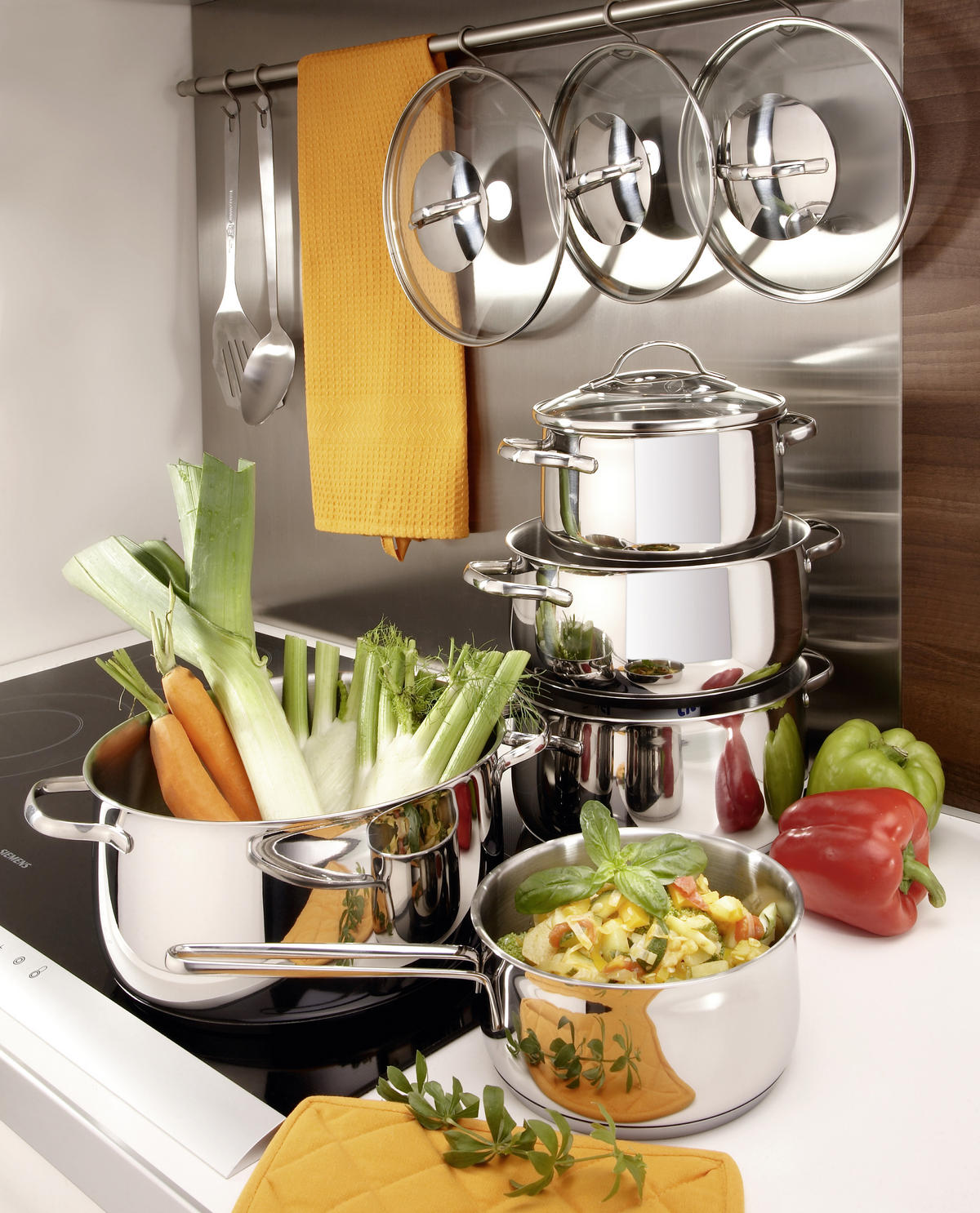 Kochtopfset TORRANO 5-teilig  - Basics, Glas/Metall - Kelomat