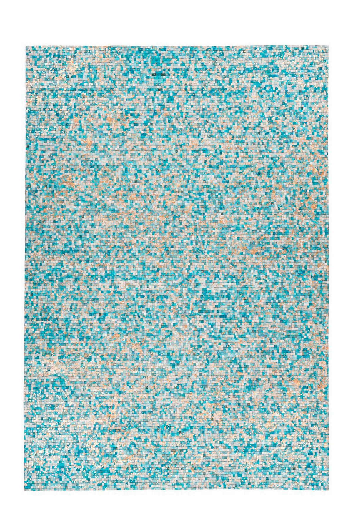 FLACHWEBETEPPICH 160/230 cm Finish 125 Türkis / Gold Türkis, Goldfarben  - Türkis/Goldfarben, Basics, Leder/Textil (160/230cm) - Novel