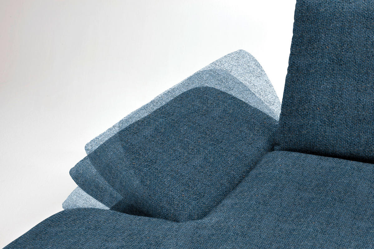 ECKSOFA in Flachgewebe Blau  159/314 cm  - Blau/Schwarz, Design, Holz/Textil (159/314cm) - Dieter Knoll