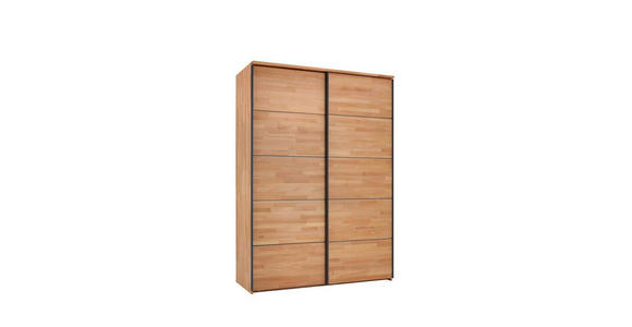 SCHWEBETÜRENSCHRANK  in Buchefarben  - Anthrazit/Buchefarben, Natur, Holz/Metall (150/213/66cm) - Linea Natura