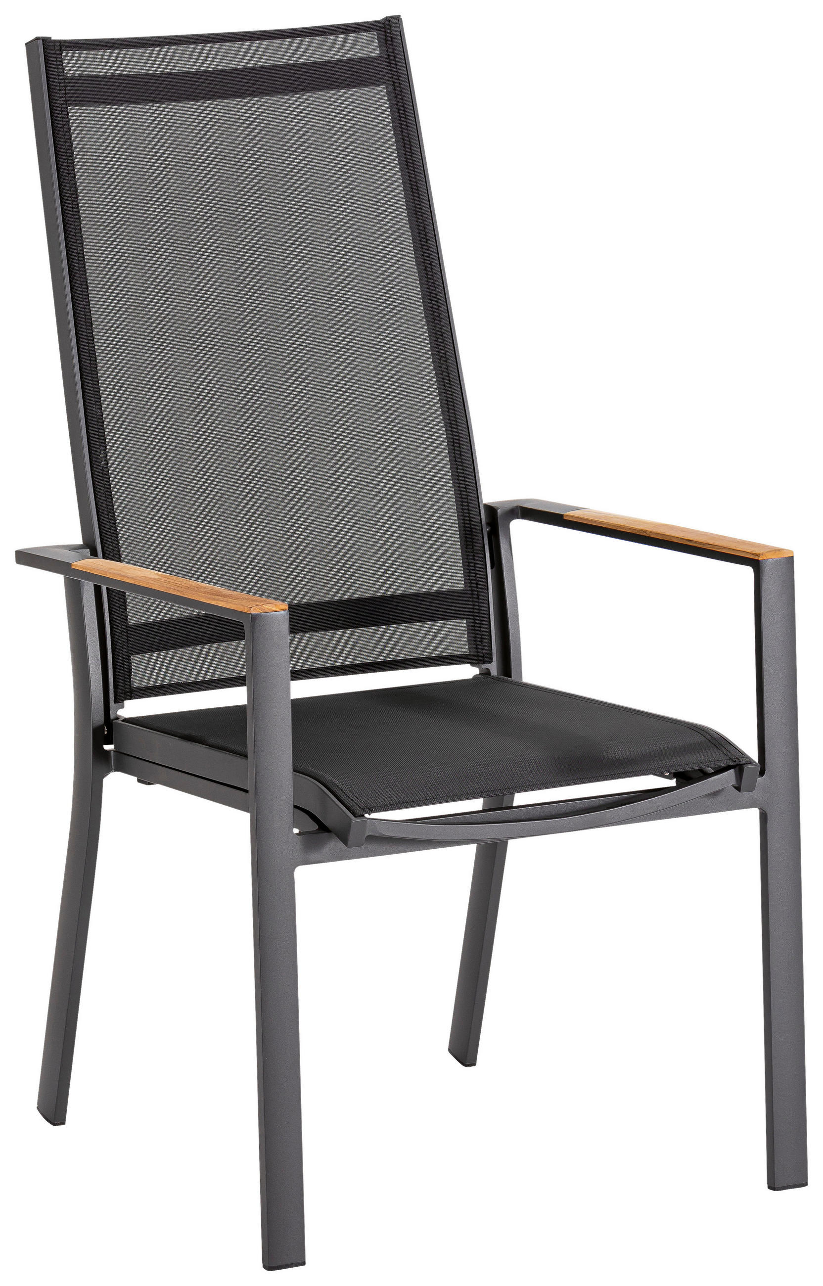 GARTENSESSEL Aluminium Anthrazit, Schwarz  - Anthrazit/Schwarz, LIFESTYLE, Holz/Textil (60/110/73cm)