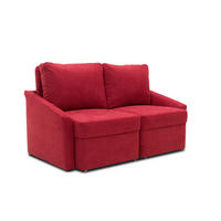 SCHLAFSOFA Mikrofaser Rot  - Beige/Rot, Basics, Kunststoff/Textil (168/86/96cm) - MID.YOU
