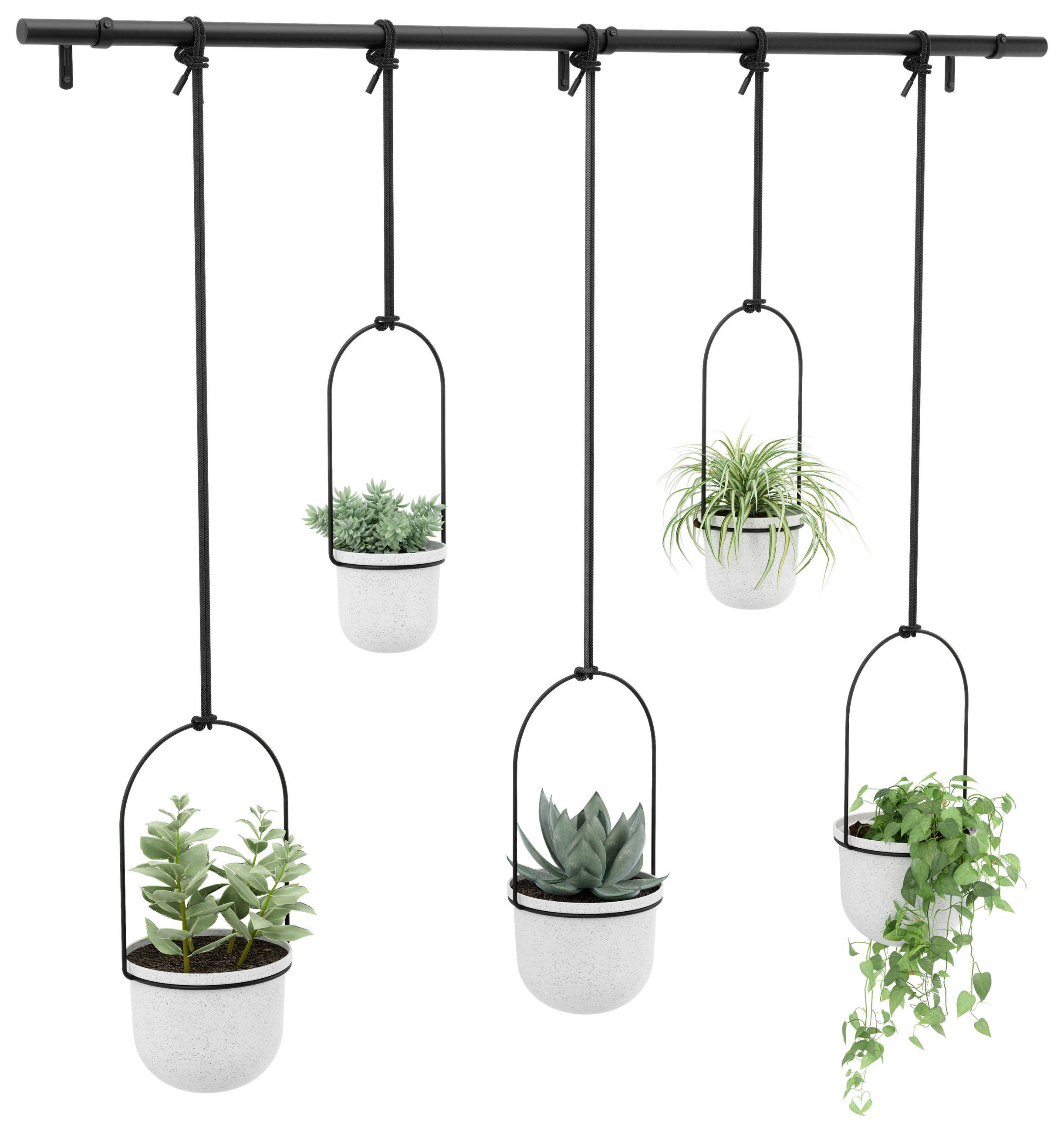 VÄXTKRUKA  - vit/svart, Design, metall/plast (18,4/94,6/137,8cm) - Umbra