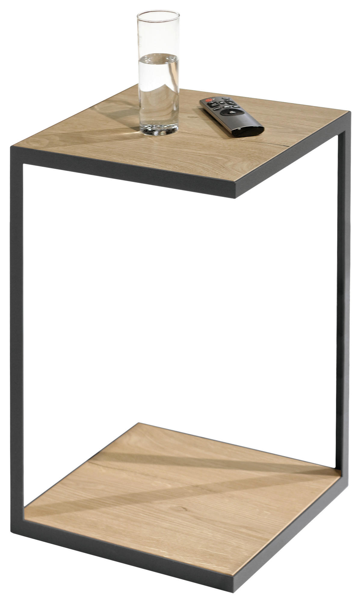 BEISTELLTISCH in Holz 32/32/50 cm  - Wildeiche/Anthrazit, Konventionell, Holz/Metall (32/32/50cm) - Voglauer