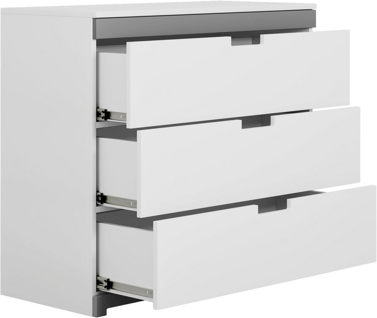 DĚTSKÁ KOMODA  - šedá/bílá, Moderní, kompozitní dřevo (100/90,5/57,5cm) - MID.YOU