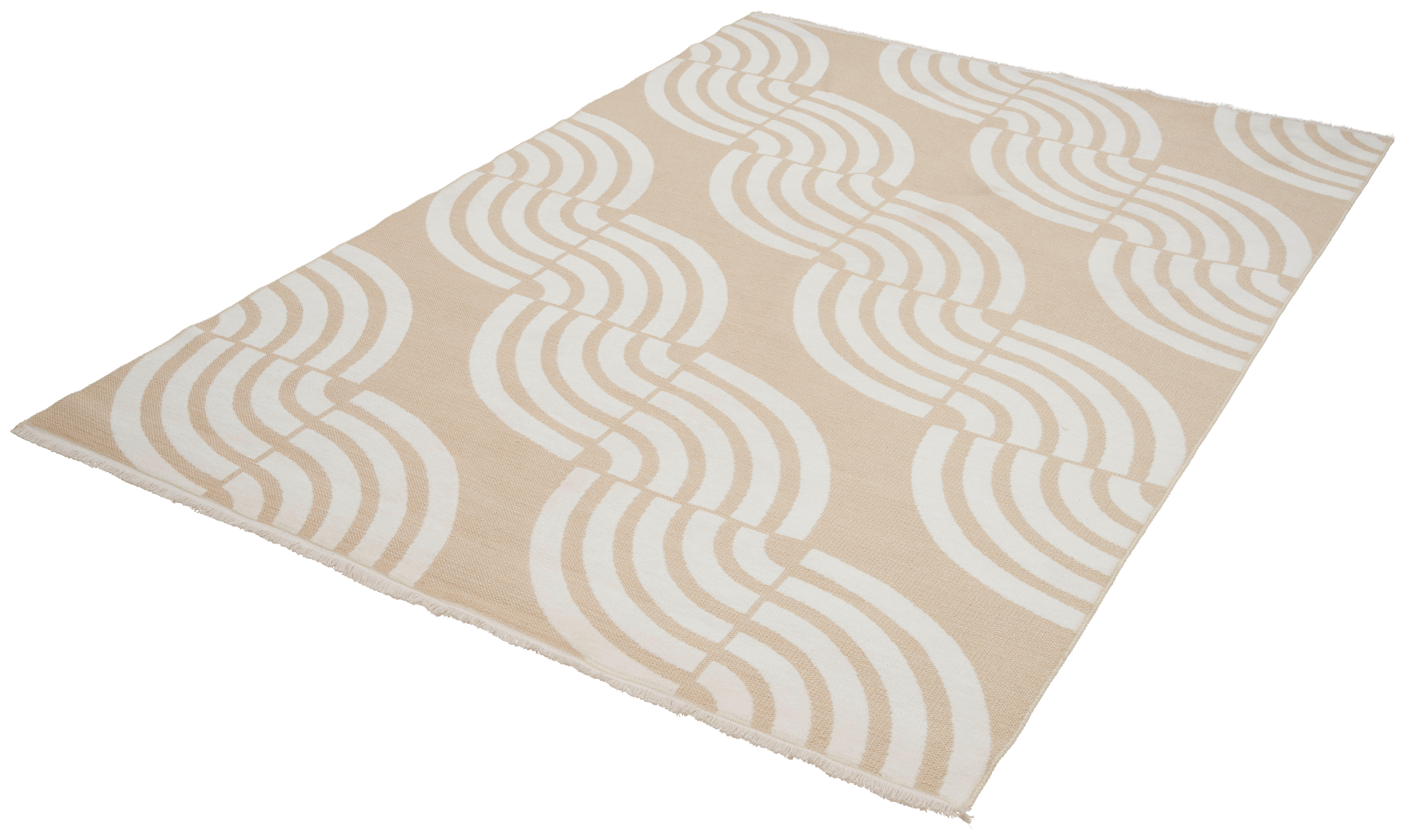 FLACHWEBETEPPICH 80/250 cm Waves Weiß, Beige  - Beige/Weiß, LIFESTYLE, Textil (80/250cm) - Novel
