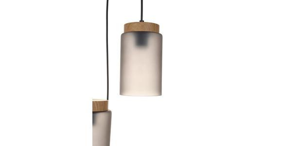 HÄNGELEUCHTE 67/12/120 cm  - Schwarz/Grau, Trend, Glas/Metall (67/12/120cm) - Novel