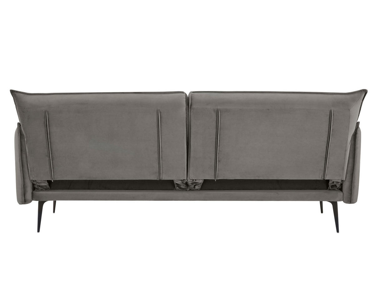 3-SITZER-SOFA Samt Grau  - Schwarz/Grau, MODERN, Textil/Metall (207/88/86cm) - Livetastic