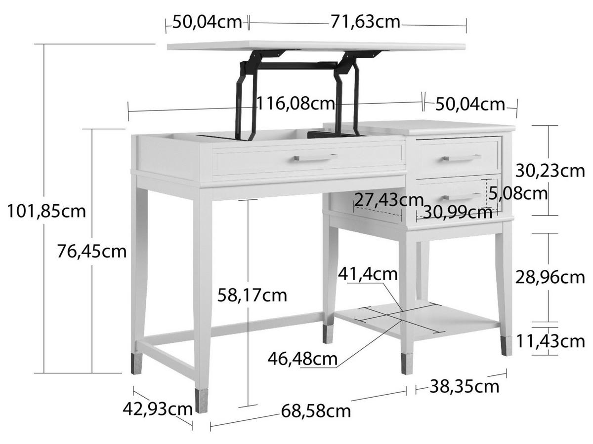 SCHREIBTISCH 115/77/49 cm  in Rosa  - Goldfarben/Rosa, Design, Holzwerkstoff/Metall (115/77/49cm) - MID.YOU