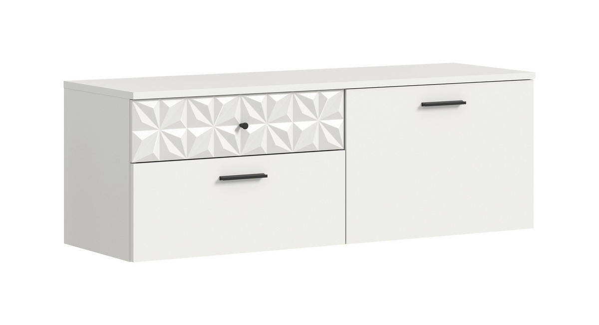 SCHUHSCHRANK Weiß  - Schwarz/Weiß, Design, Holzwerkstoff/Metall (110/38/35cm) - MID.YOU