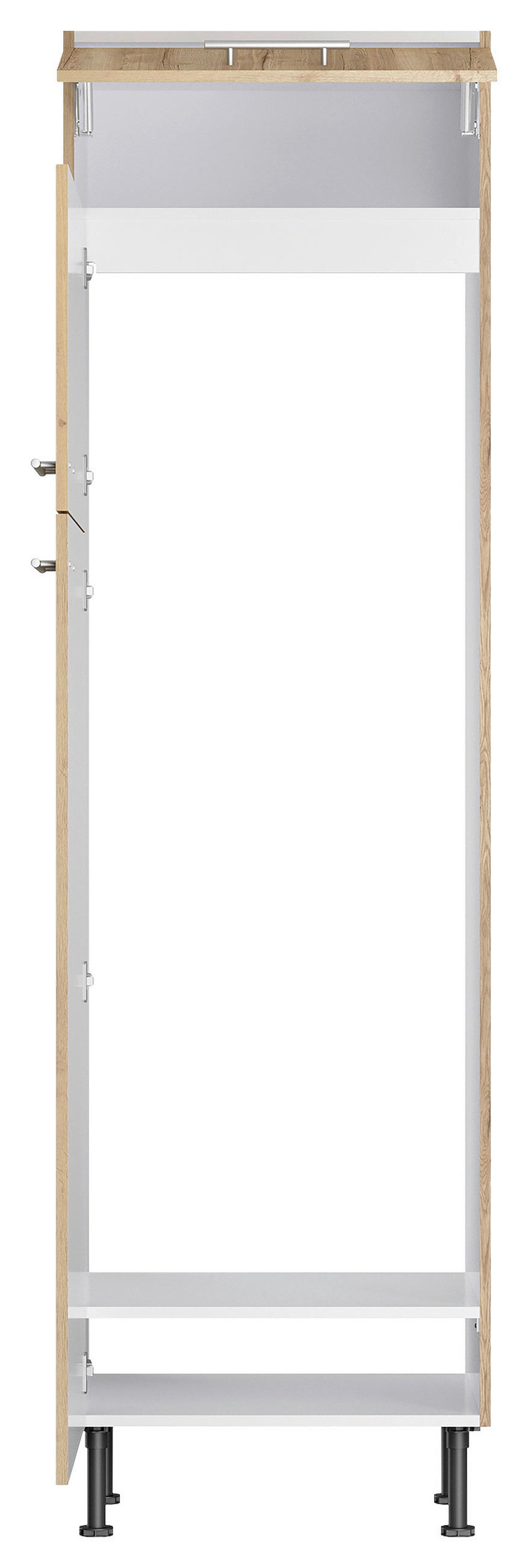 GERÄTEUMBAUSCHRANK 60/211,8/58,1 cm  in Wildeiche  - Wildeiche/Edelstahlfarben, Basics, Holzwerkstoff/Metall (60/211,8/58,1cm) - Optifit