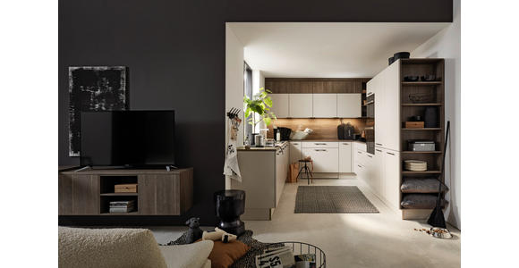 EINBAUKÜCHE - Eichefarben/Sahara, Design, Holzwerkstoff - Dieter Knoll