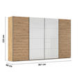 SCHWEBETÜRENSCHRANK 361/223/68 cm 4-türig  - Chromfarben, KONVENTIONELL, Glas/Holzwerkstoff (361/223/68cm) - Novel