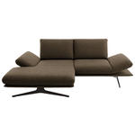ECKSOFA  in Flachgewebe Dunkelbraun  155/234 cm  - Dunkelbraun/Schwarz, Design, Textil/Metall (155/234cm) - Dieter Knoll