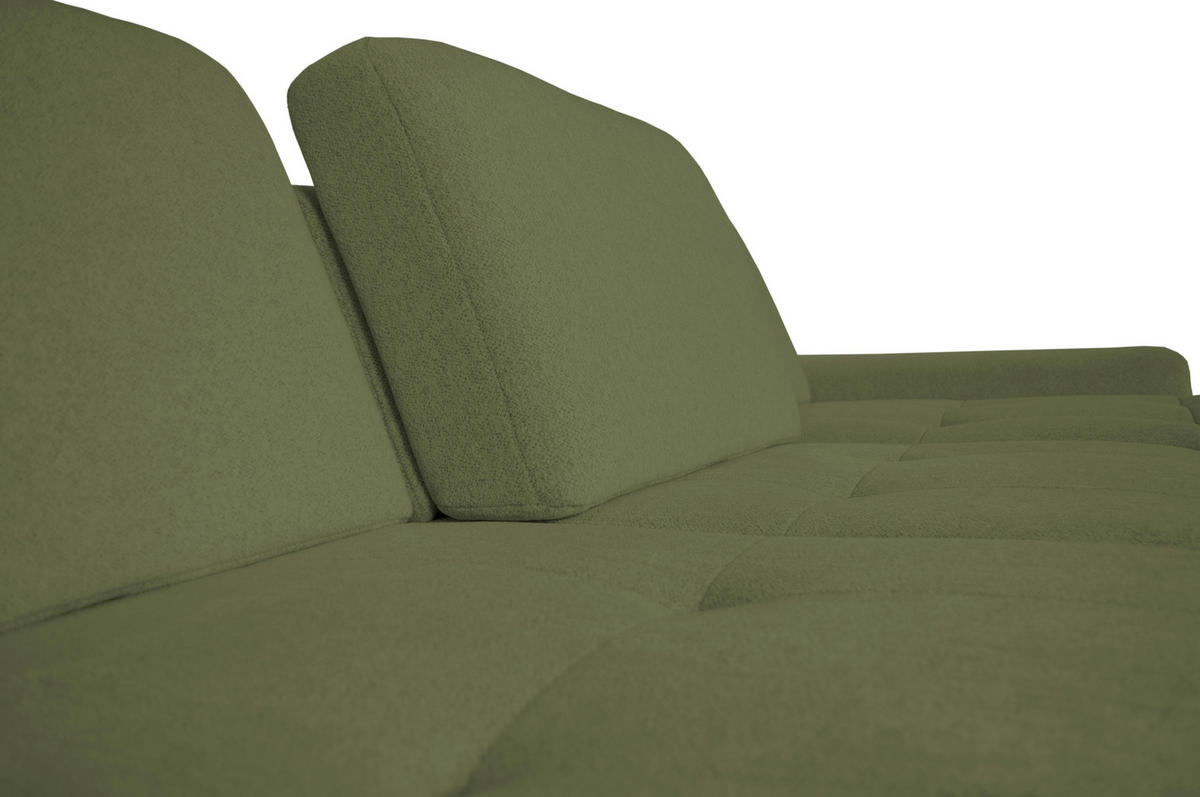 ECKSOFA ALMA Grün Chenille  - Schwarz/Grün, Design, Textil/Metall (285/191cm) - Livetastic