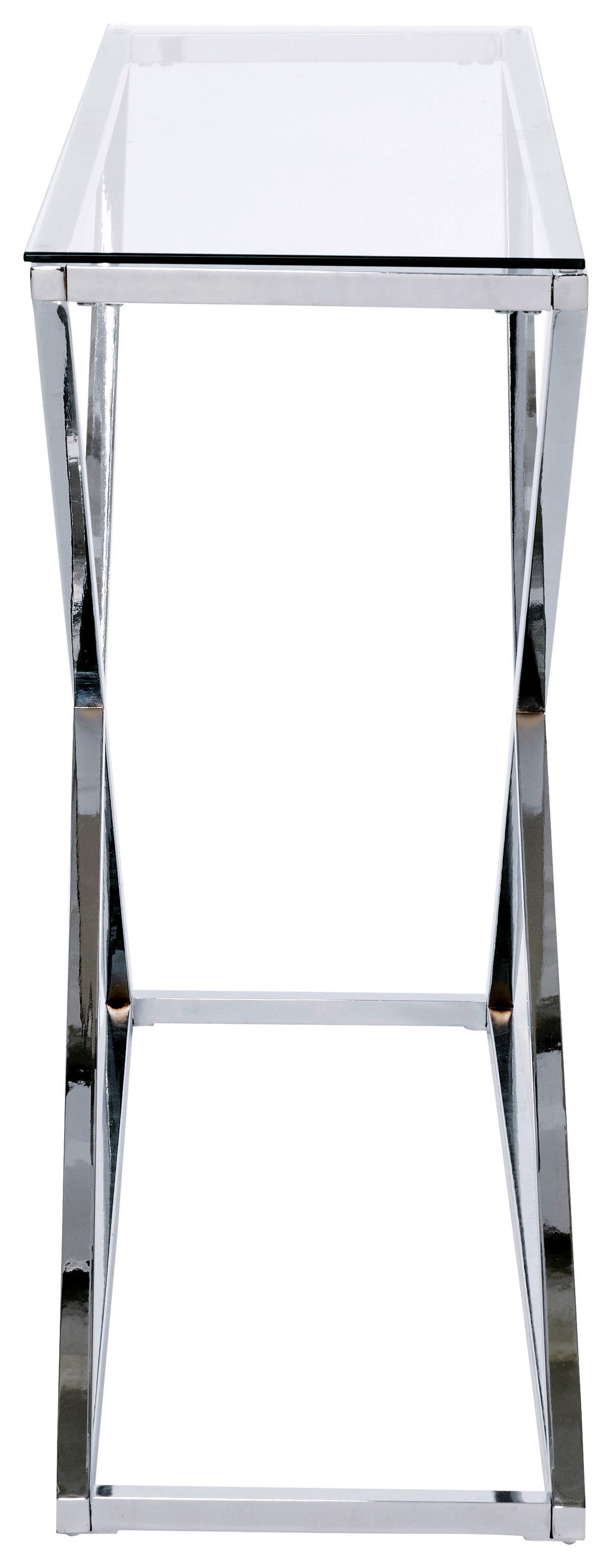 KONSOLENTISCH in Metall, Glas 100/30/74 cm   - Klar/Chromfarben, Modern, Glas/Metall (100/30/74cm) - Livetastic