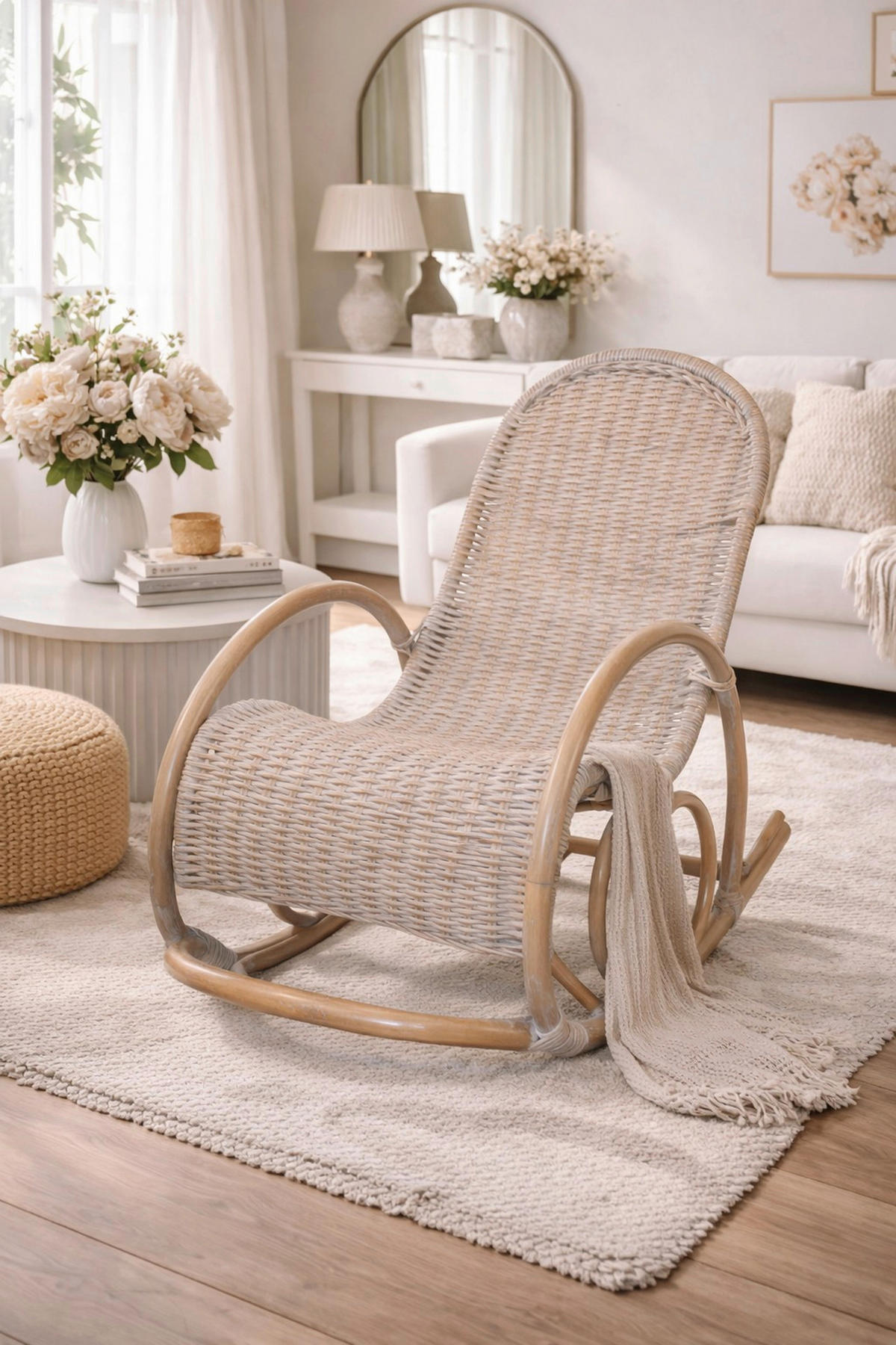 SCHAUKELSTUHL in Grau  - Grau, Natur, Holz (60/100/116cm) - MID.YOU