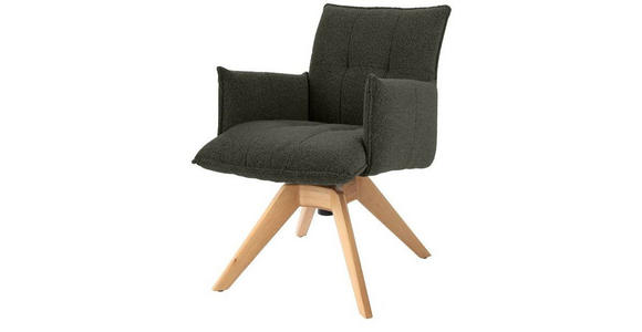 ARMLEHNSTUHL in Webstoff - Waldgrün/Eichefarben, Design, Holz/Textil (57/86/65cm) - Valnatura