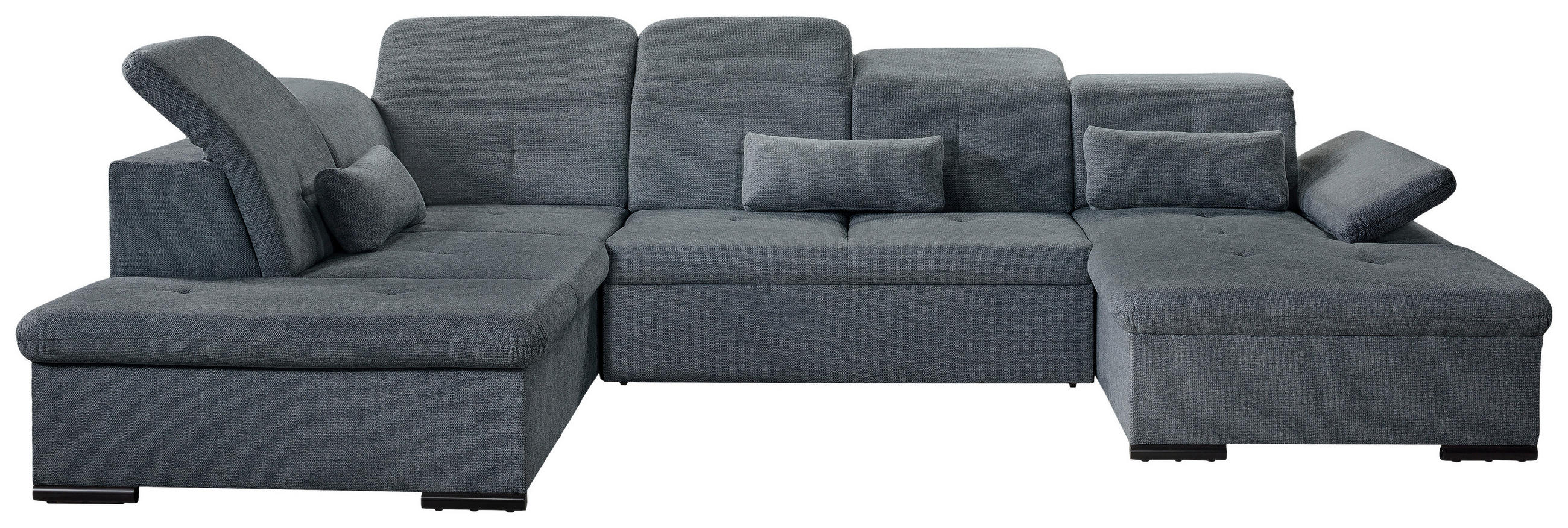 WOHNLANDSCHAFT Dunkelgrau Chenille  - Dunkelgrau/Grau, KONVENTIONELL, Kunststoff/Textil (188/340/240cm) - Carryhome