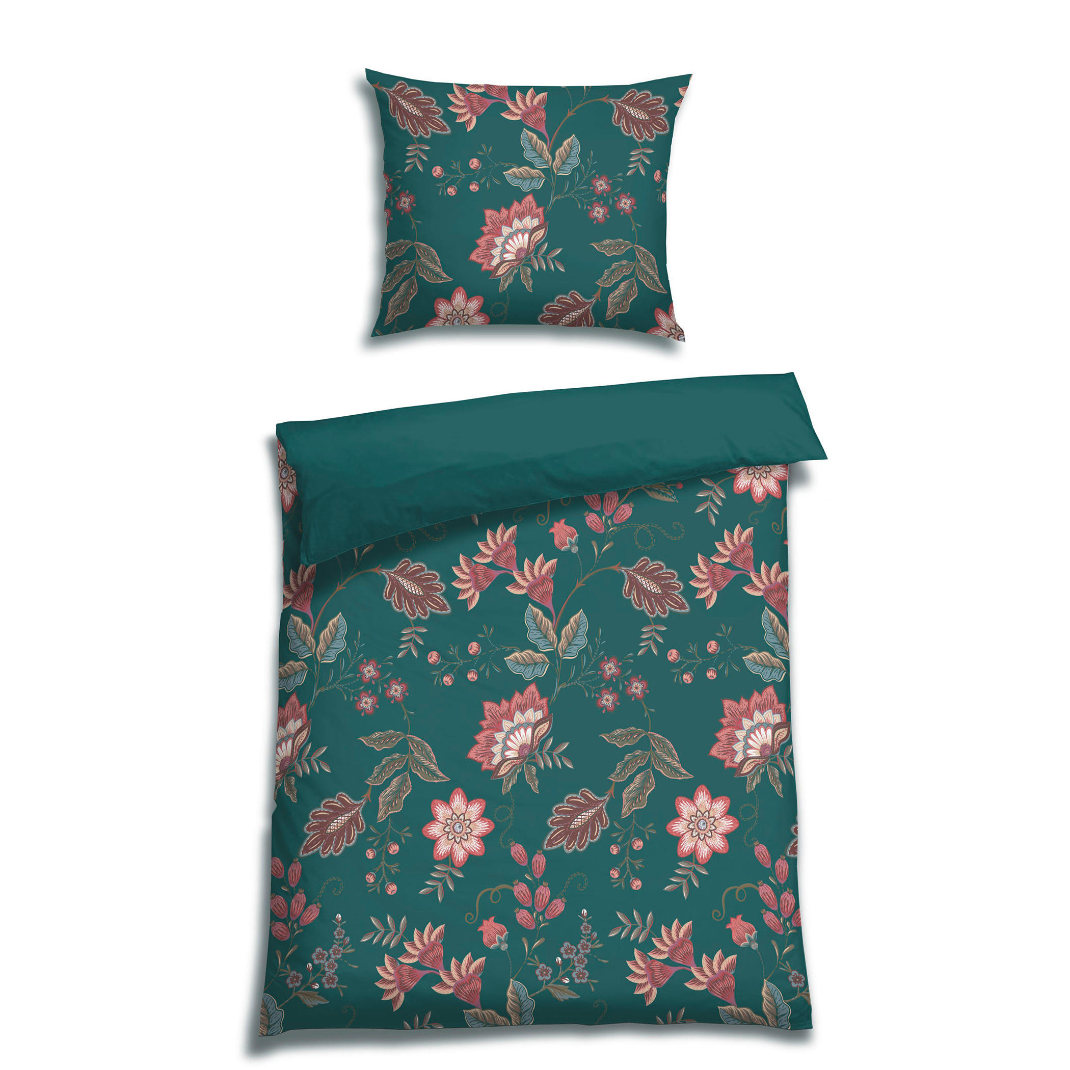BETTWÄSCHE Satin 140/200 cm  - Grün, Trend, Textil (140/200cm) - Florella