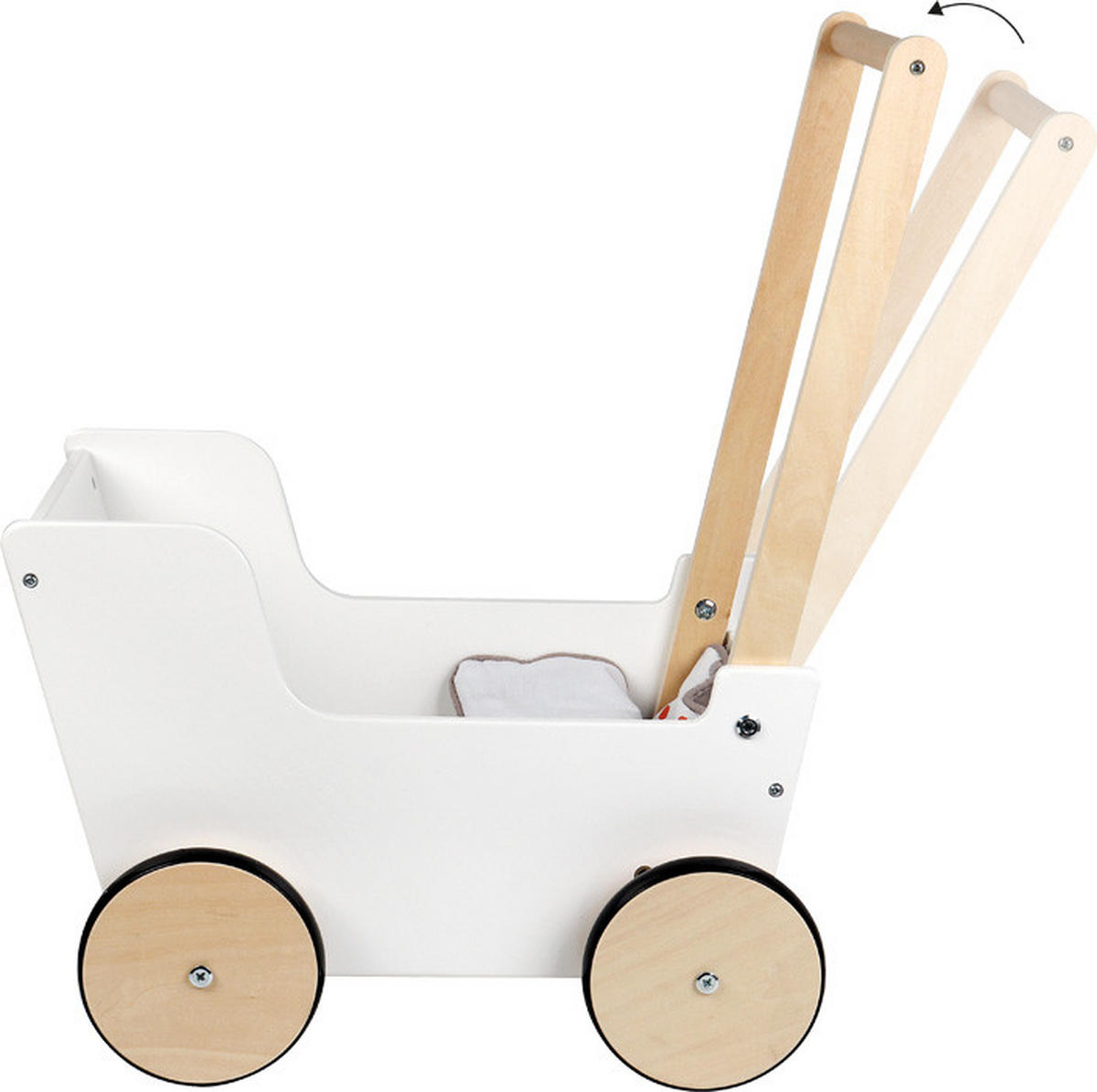 PUPPENWAGEN  - Weiß, Basics, Holz/Textil (46/54/33cm) - small foot
