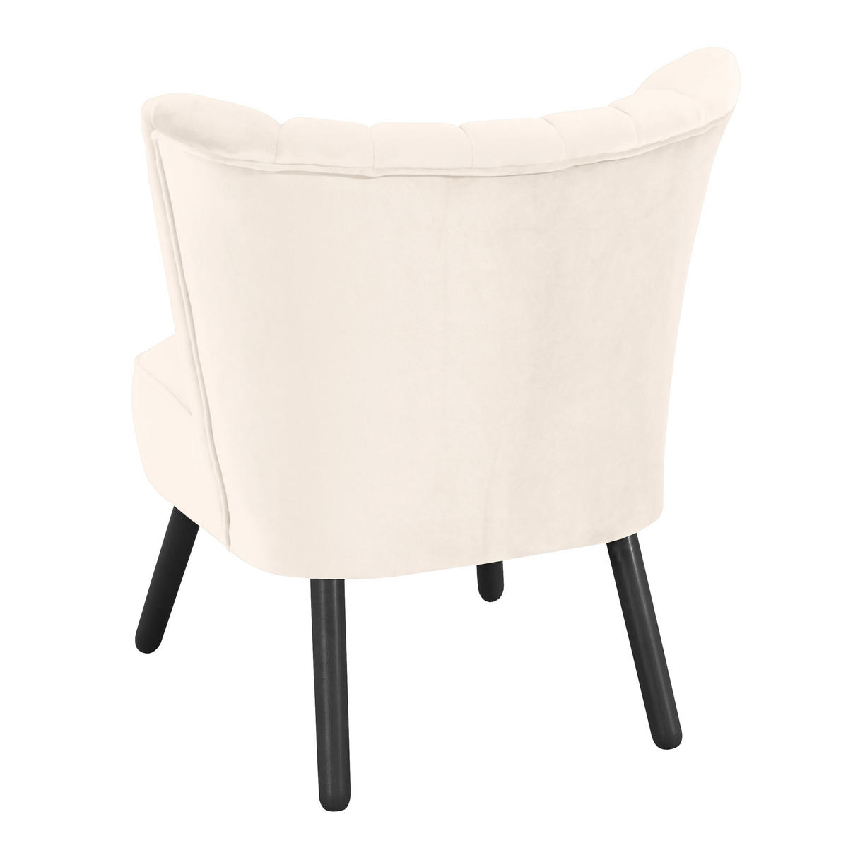 SESSEL in Samt, Velours Creme  - Creme/Schwarz, Design, Holz/Textil (70/80/66cm) - Max Winzer