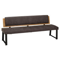 SITZBANK 200/85/60 cm  in Eichefarben, Dunkelgrau  - Eichefarben/Dunkelgrau, Design, Holz/Textil (200/85/60cm) - Venda