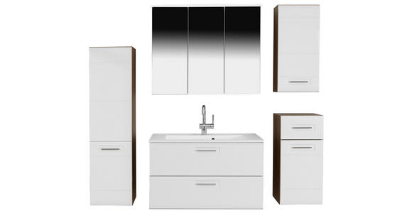 Waschbeckenunterschrank mit Soft-Close Avensis B: 90cm - Eichefarben/Weiß, MODERN, Holzwerkstoff (90/53/45cm) - Luca Bessoni