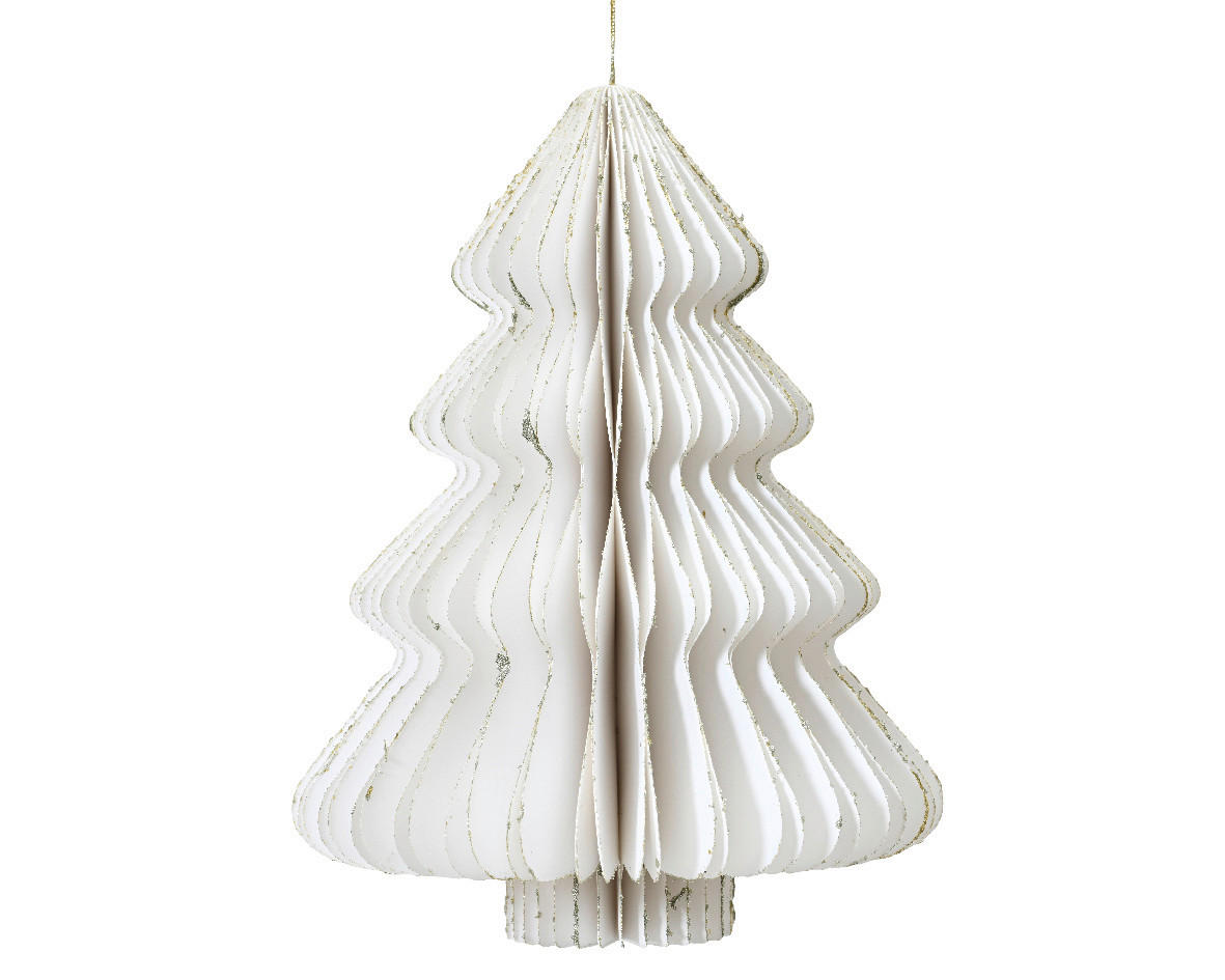 DEKOWEIHNACHTSBAUM  - Weiß, Basics, Papier (30,00/30,00/40,00cm)