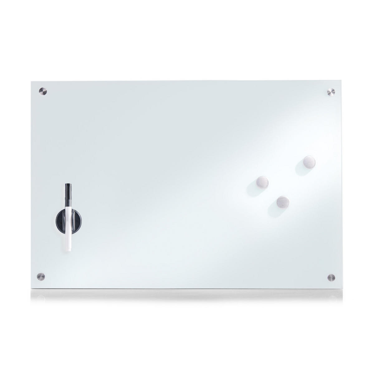 MEMOBOARD - Silberfarben/Weiß, Basics, Glas/Metall (60/40/1,6cm) - Zeller Present