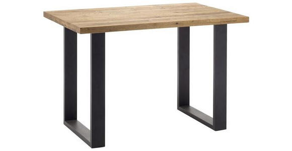 BARTISCH Wildeiche massiv rechteckig Anthrazit, Eichefarben  - Eichefarben/Anthrazit, Design, Holz/Metall (160/100/95cm) - Novel