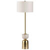 STOJACÍ LAMPA, 30,5/30,5/127 cm - bílá/černá, Basics, kov/textil (30,5/30,5/127cm) - MID.YOU