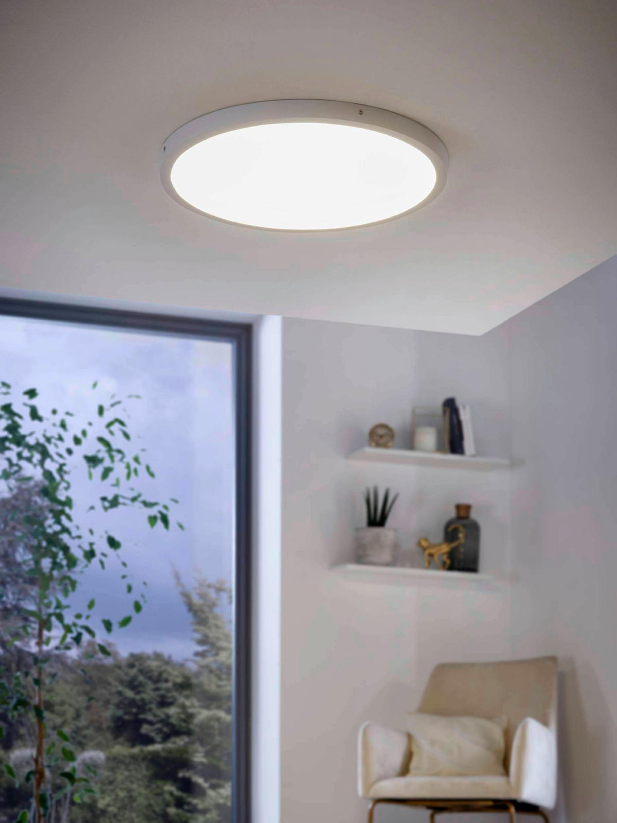 DECKENLEUCHTE FUEVA I 50/3 cm   - Weiß, Design, Kunststoff/Metall (50/3cm) - Eglo