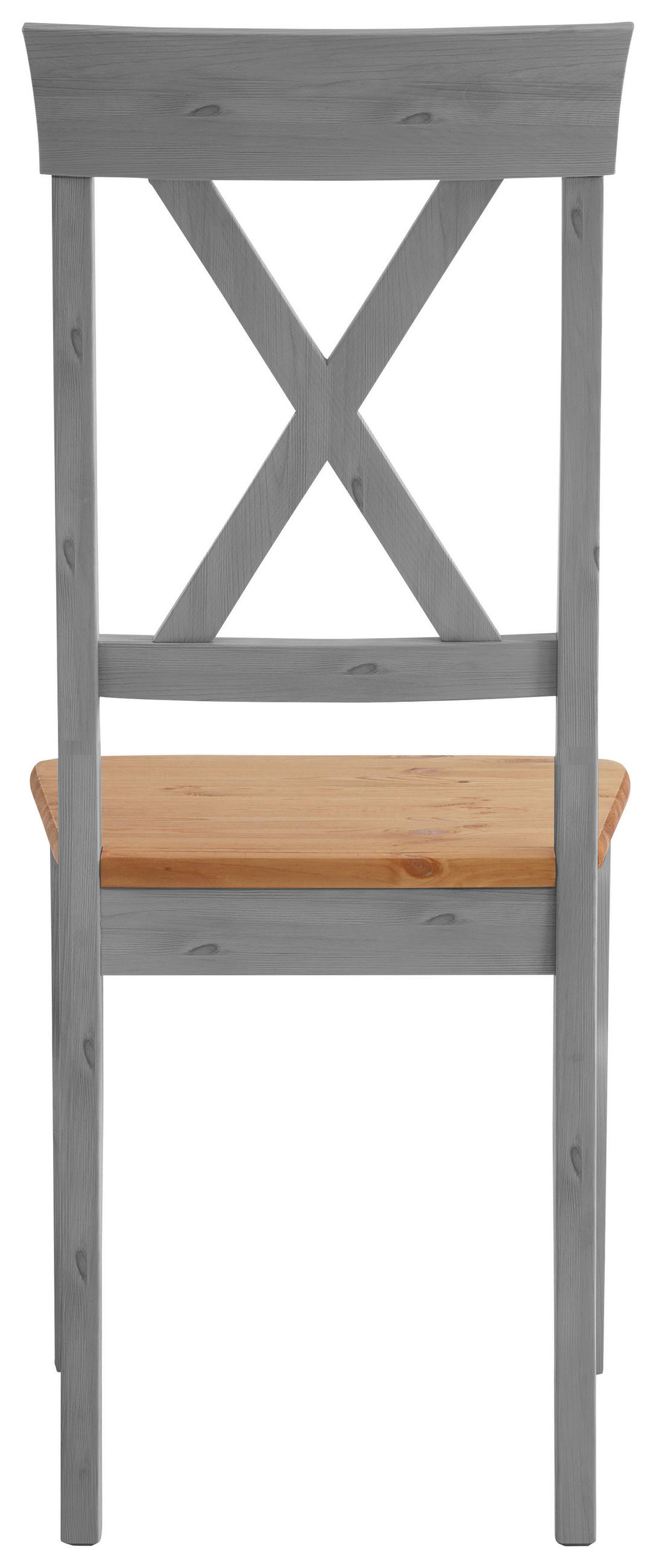 STUHL Grau, Laugenfarbig Kiefer massiv  - Laugenfarbig/Grau, ROMANTIK / LANDHAUS, Holz (45/94/43cm) - Boxxx