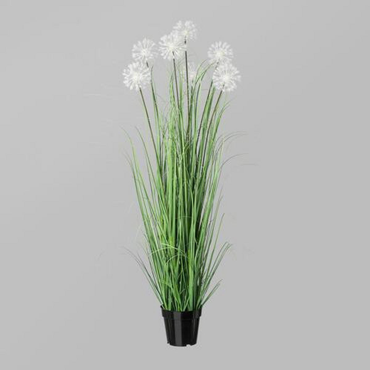 KUNSTPFLANZE Grasbündel 128 cm  - Schwarz/Weiß, Design, Kunststoff (128cm) - P & B