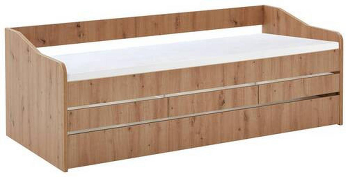 AUSZIEHBETT 90/200 cm  in Eiche Artisan  - Eiche Artisan, MODERN, Holzwerkstoff (90/200cm) - MID.YOU